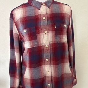 Levi's Red, Blue and White Plaid Button-Down Shirt
